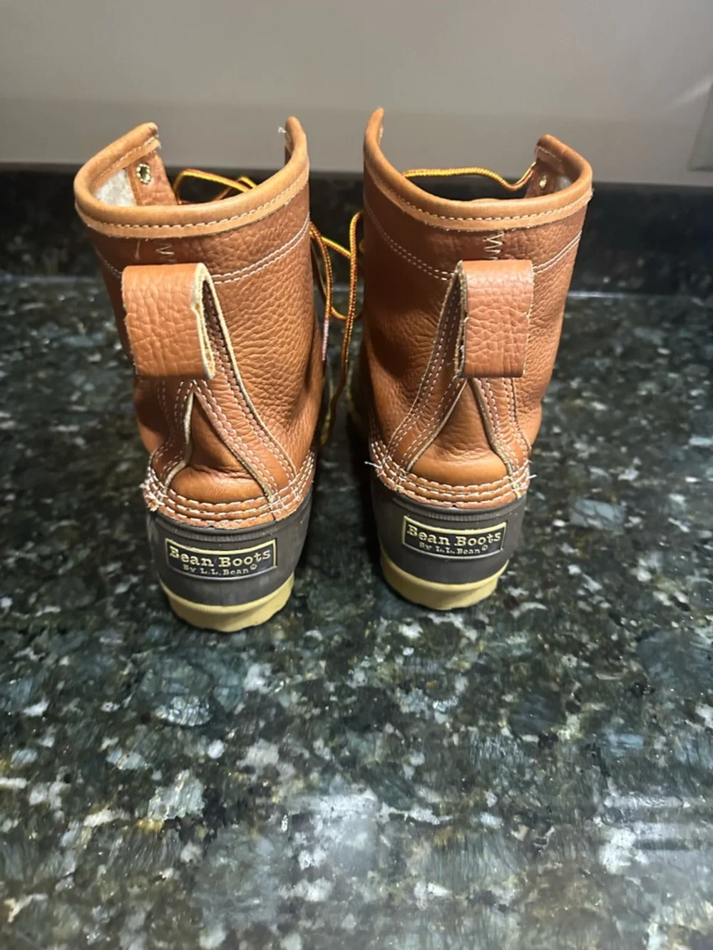 L.L. Bean Brown Leather and Dark Brown Rubber Men's Duck Boots
